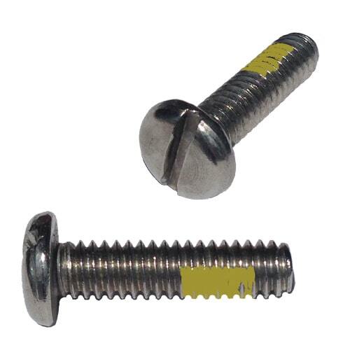 PMS1438SNPA 1/4"-20 X 3/8" Pan Head, Slotted, Machine Screw, Coarse, w/Nylon Patch, 18-8 Stainless